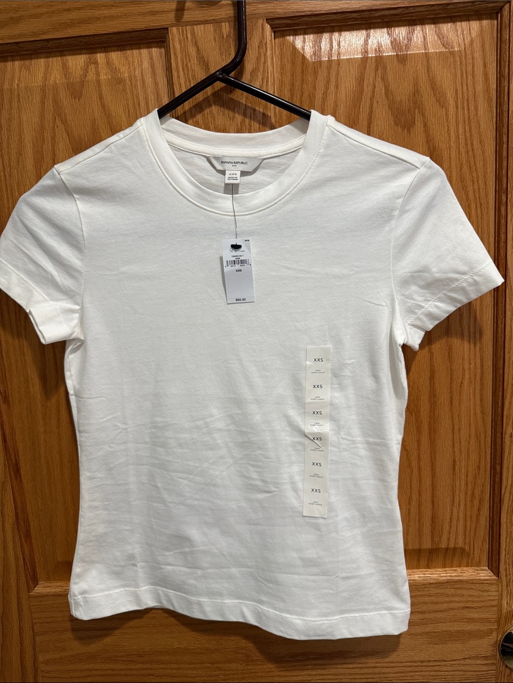 Banana Republic Women's White Short-Sleeve Crewneck Tee